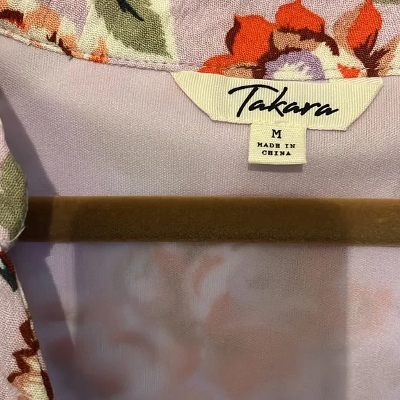 Takara🌺Floral V-Neck Midi Dress - Multicolor SzM~ Like New☀️🎉 - Picture 5 of 6